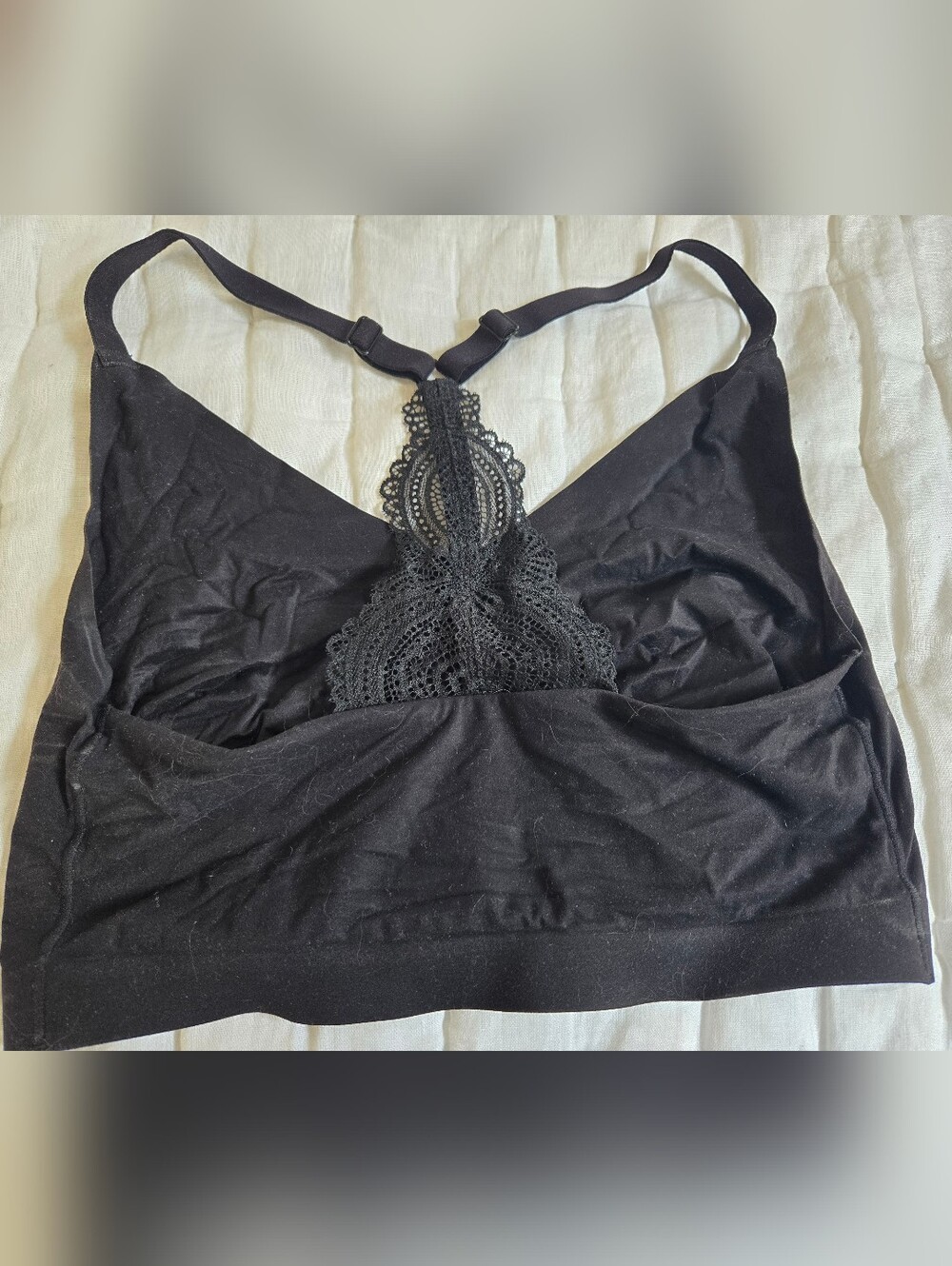 Soma Black Lace-Back Bralette